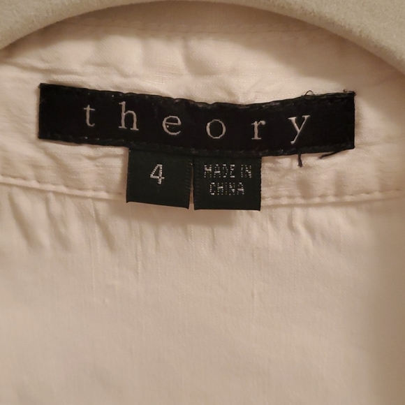 Theory White Linen Jacket Size 4 - Picture 2 of 10
